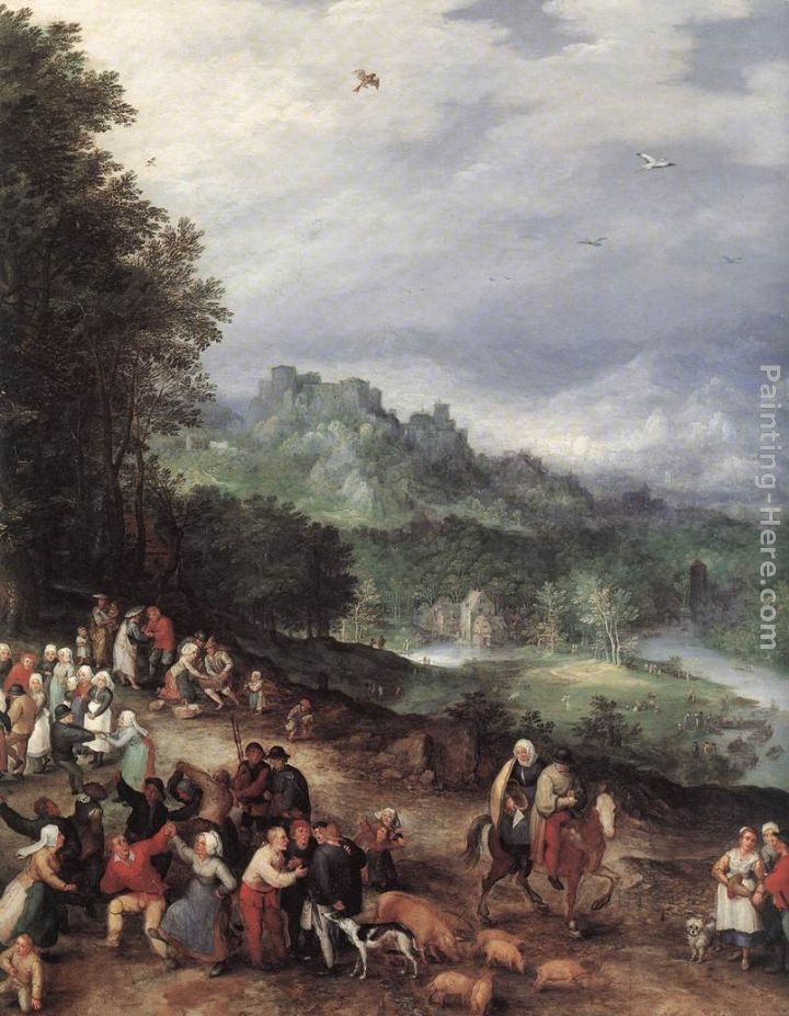 A Flemish Fair (detail) painting - Jan the elder Brueghel A Flemish Fair (detail) art painting